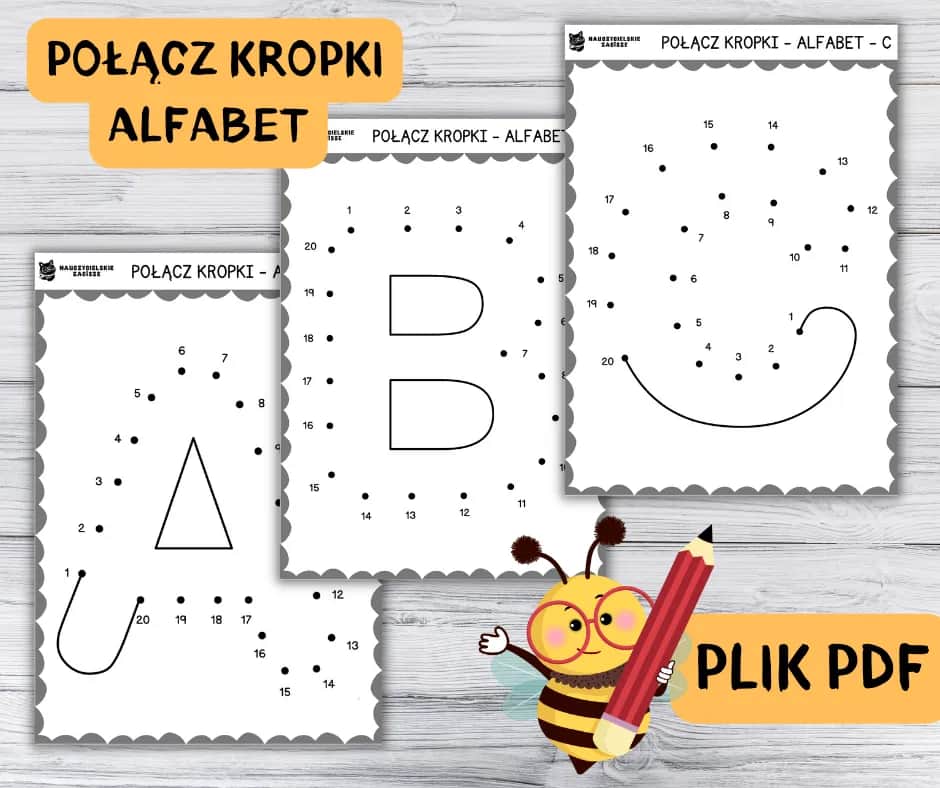 Połącz kropki: Aniołek do druku w trudnej wersji dla starszych dzieci
