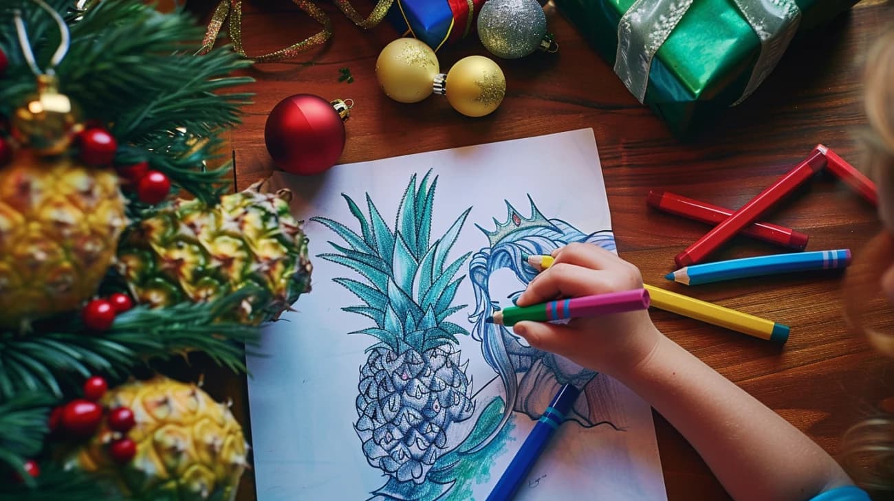Kolorowanka na Adwent - Roszpunka i ananas do wydruku dla dzieci