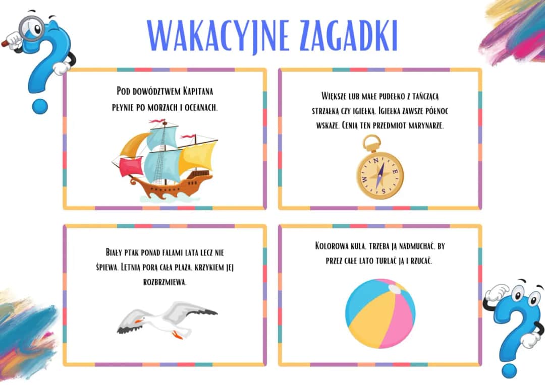 Zagadki o wakacjach - rozwesel dzieci i umil czas w podróży
