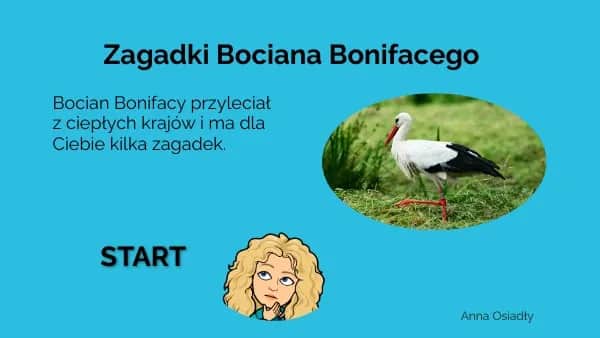 Zagadka o bocianie dla dzieci - edukacyjna rymowanka dla przedszkolaków